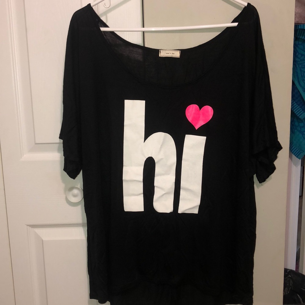 “hi” & “bye” plus size shirt